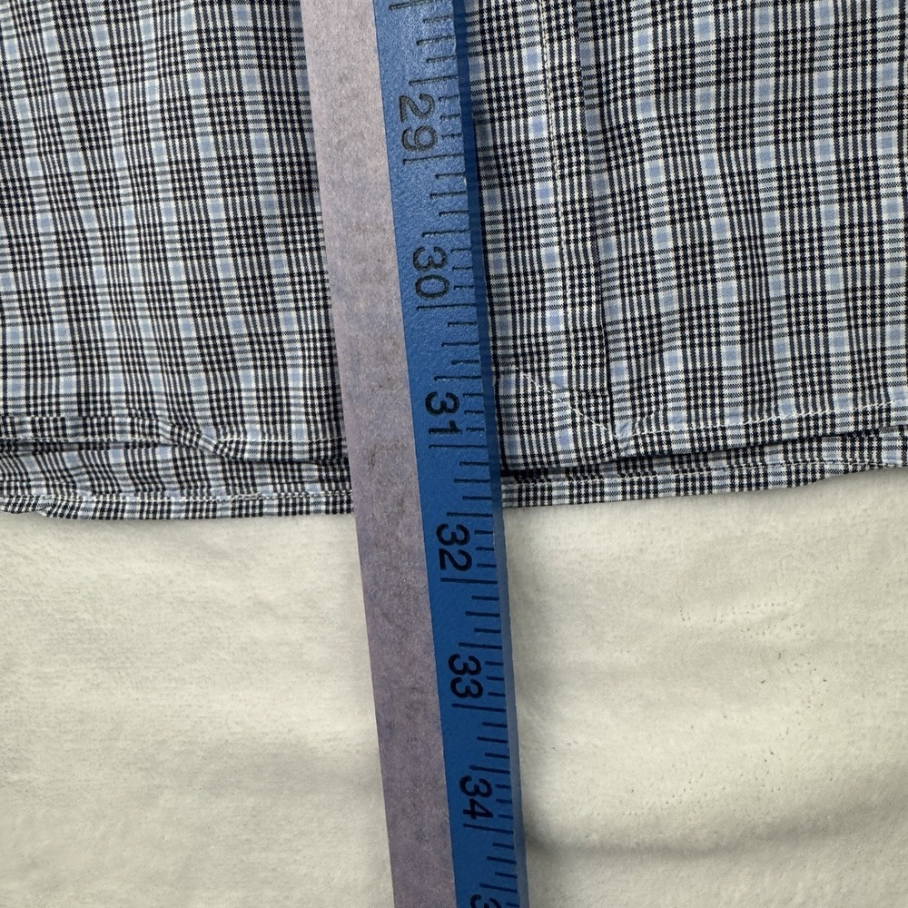 Ralph Lauren Blake Shirt Men Large Blue Grey Plaid Short Sleeve Cotton Button Up - Picture 6 of 9